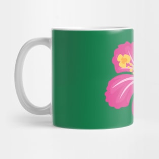 Pink Hand Drawn Hibiscus Flower Mug